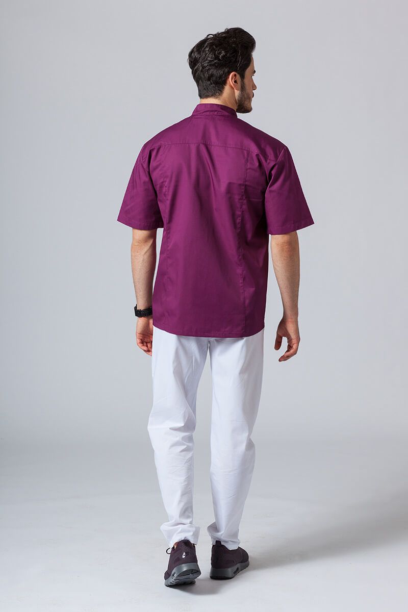 Koszula/bluza medyczna męska ze stójką oberżyna-3