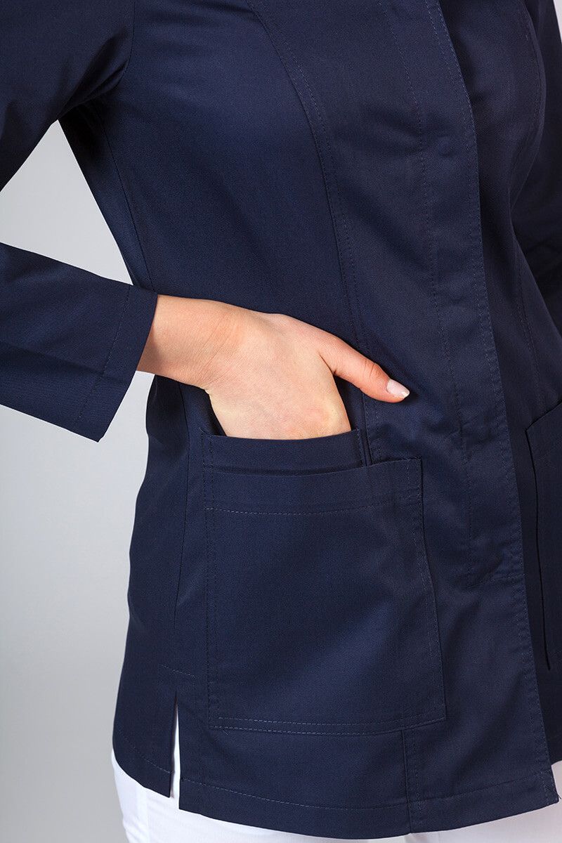 Fartuch medyczny damski Sunrise Uniforms krótki z długim rękawem (kryte napy)-3