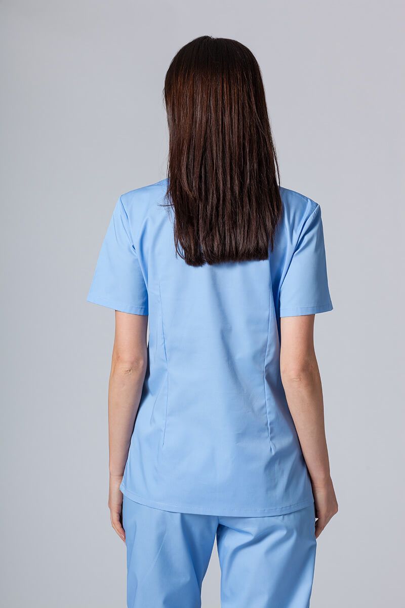 Bluza medyczna damska Sunrise Uniforms niebieska taliowana-1