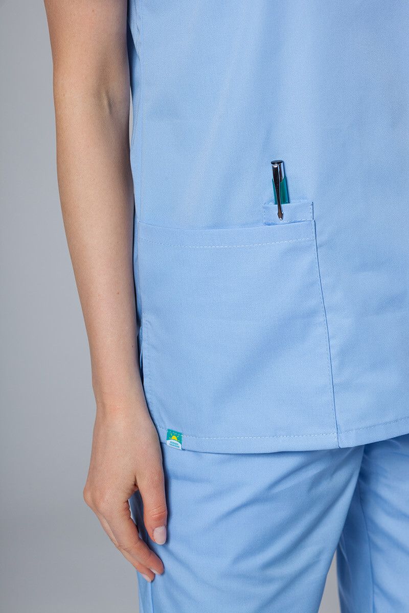 Bluza medyczna damska Sunrise Uniforms niebieska taliowana-3