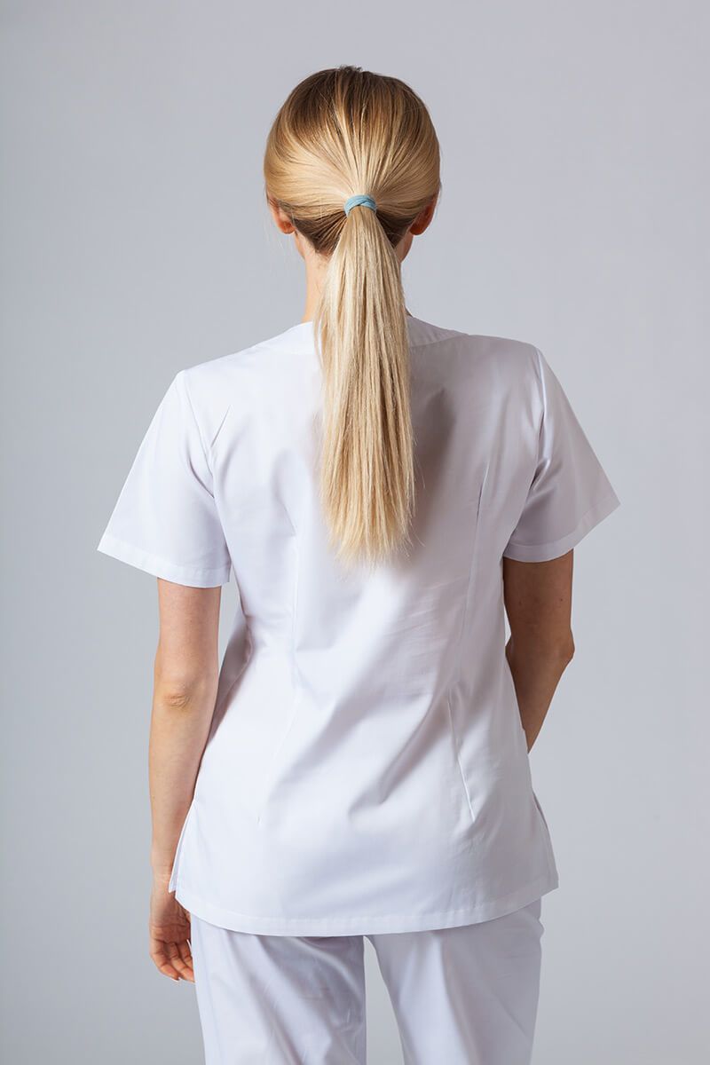 Bluza medyczna damska Sunrise Uniforms biała taliowana-1