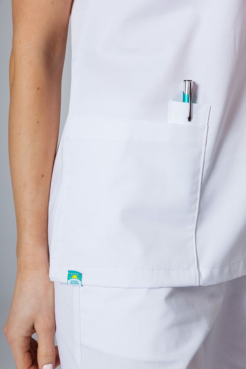 Bluza medyczna damska Sunrise Uniforms biała taliowana-3