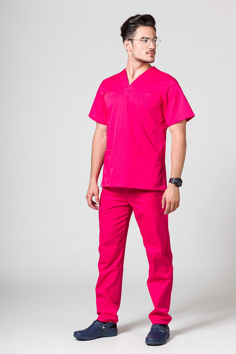 Bluza medyczna uniwersalna Sunrise Uniforms malinowa-4