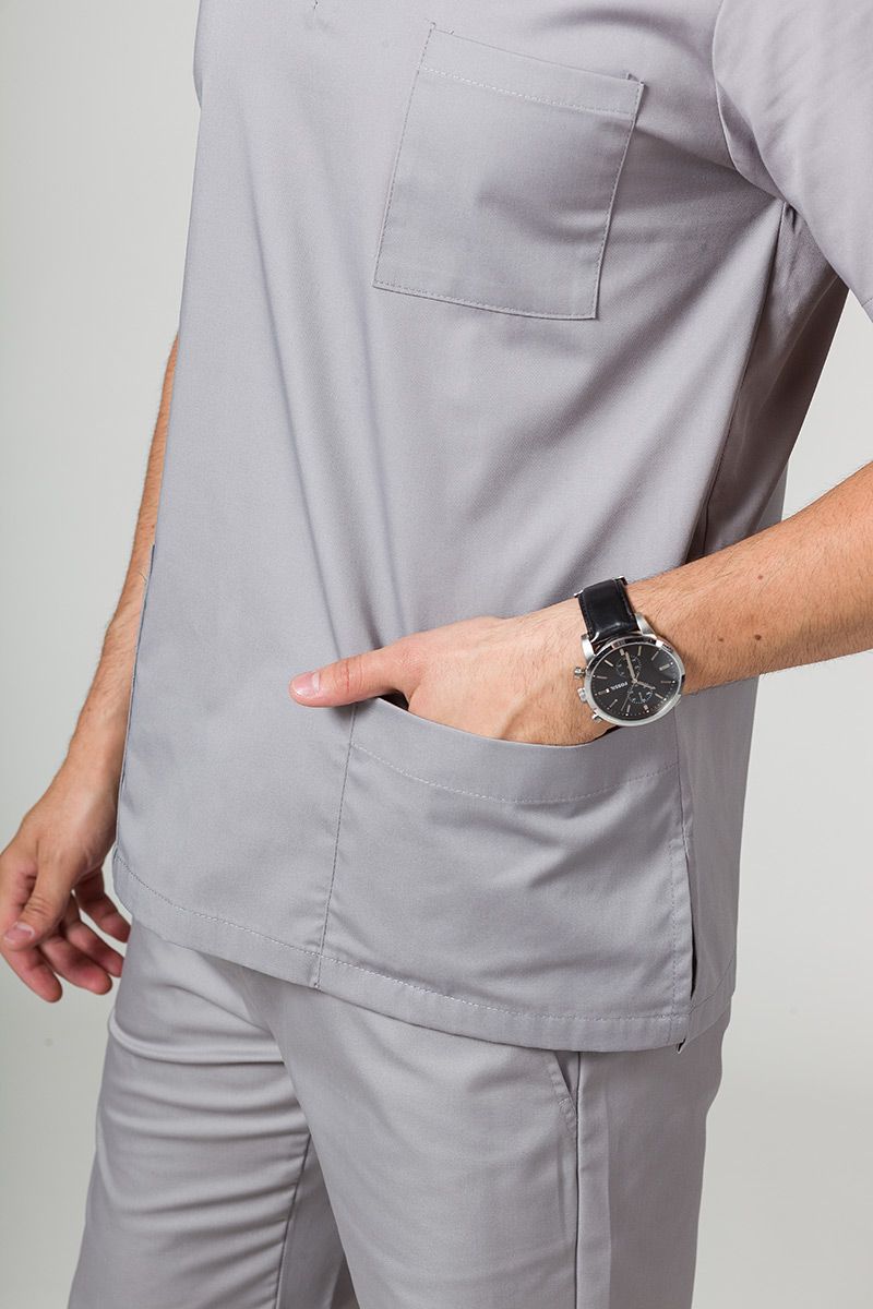 Bluza medyczna męska Sunrise Uniforms Basic Standard szara-2