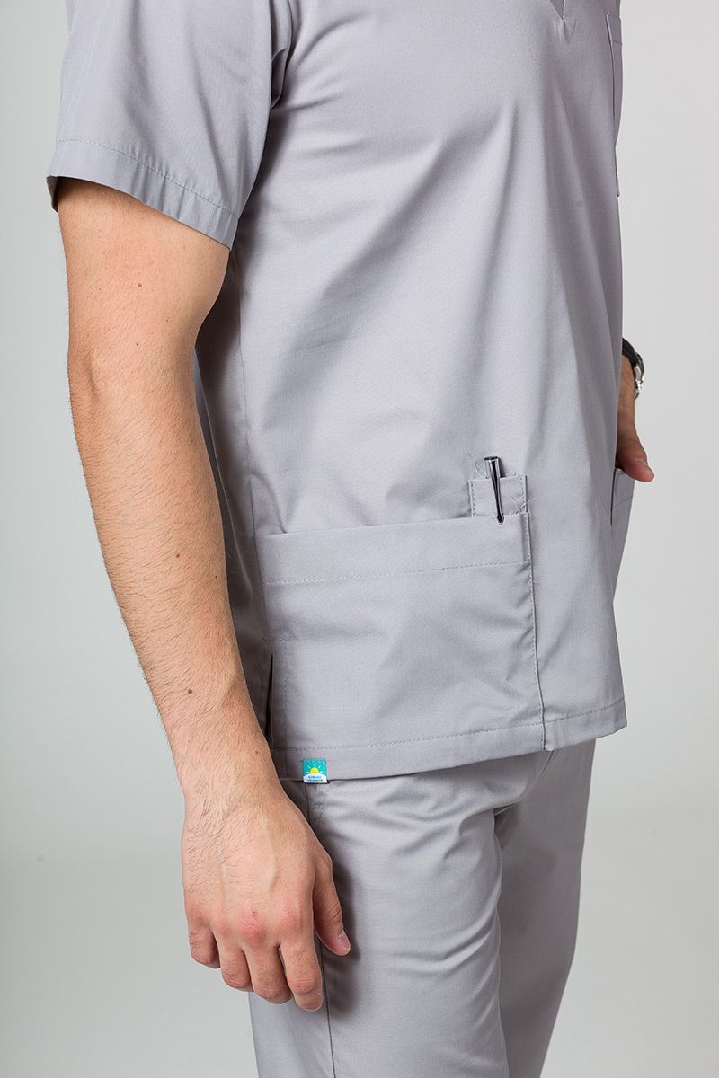Bluza medyczna męska Sunrise Uniforms Basic Standard szara-3