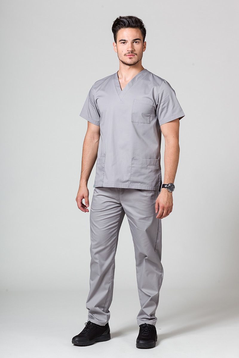 Bluza medyczna męska Sunrise Uniforms Basic Standard szara-4