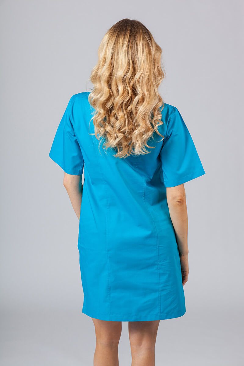 Sukienka medyczna damska klasyczna Sunrise Uniforms turkusowa-2