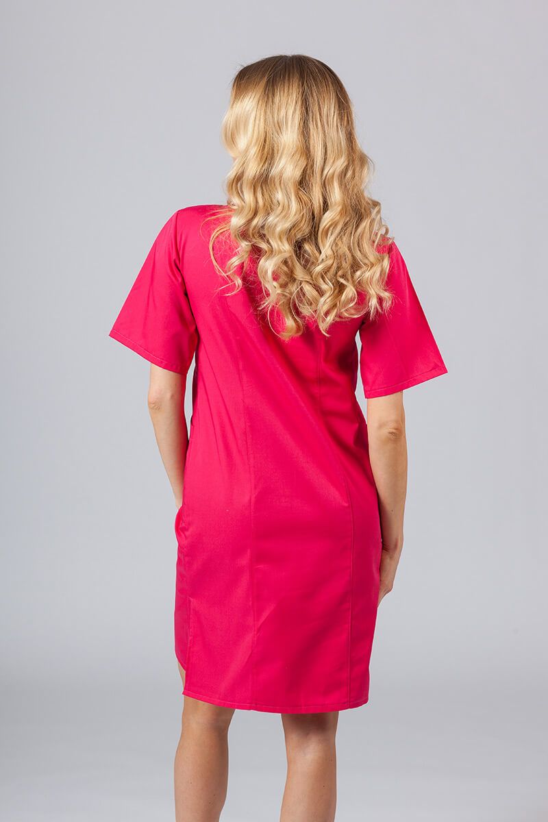 Sukienka medyczna damska klasyczna Sunrise Uniforms malinowa-2