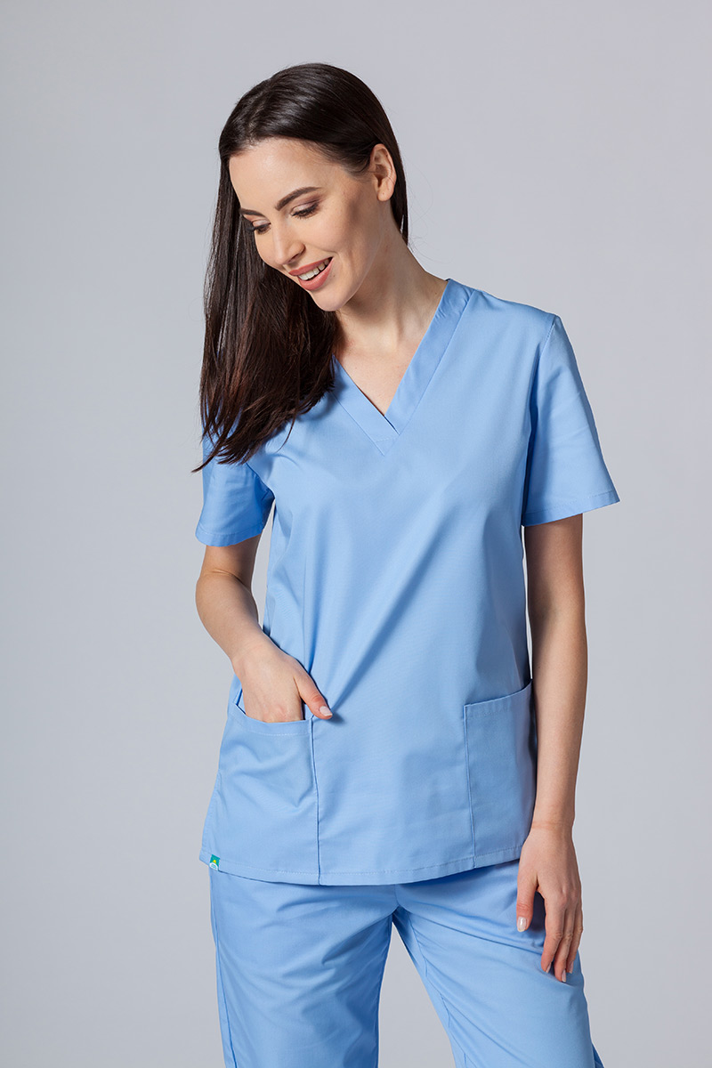 Komplet medyczny Sunrise Uniforms niebieski (z bluzą taliowaną)-2