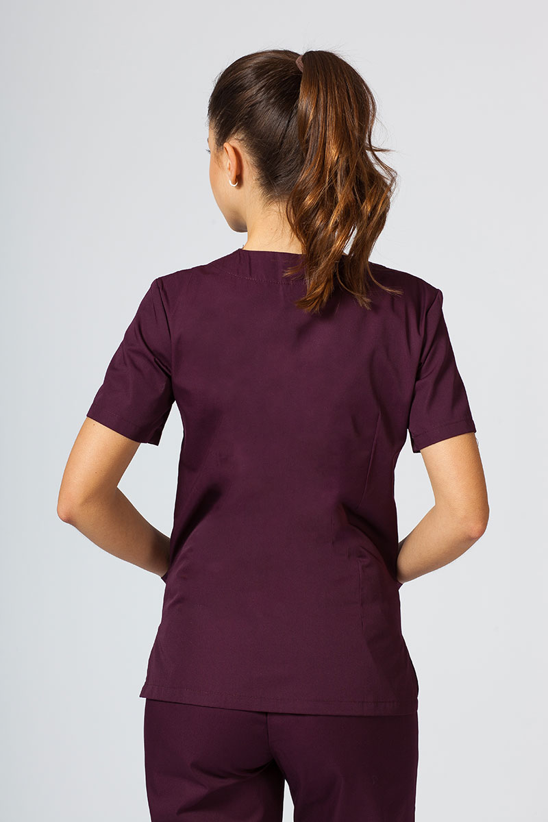 Komplet medyczny damski Sunrise Uniforms Basic Classic (bluza Light, spodnie Regular) burgundowy-3