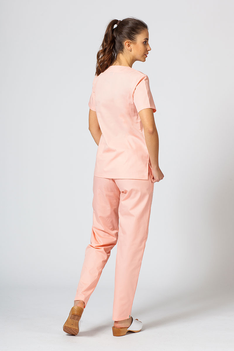 Bluza medyczna damska Sunrise Uniforms łososiowa taliowana-2