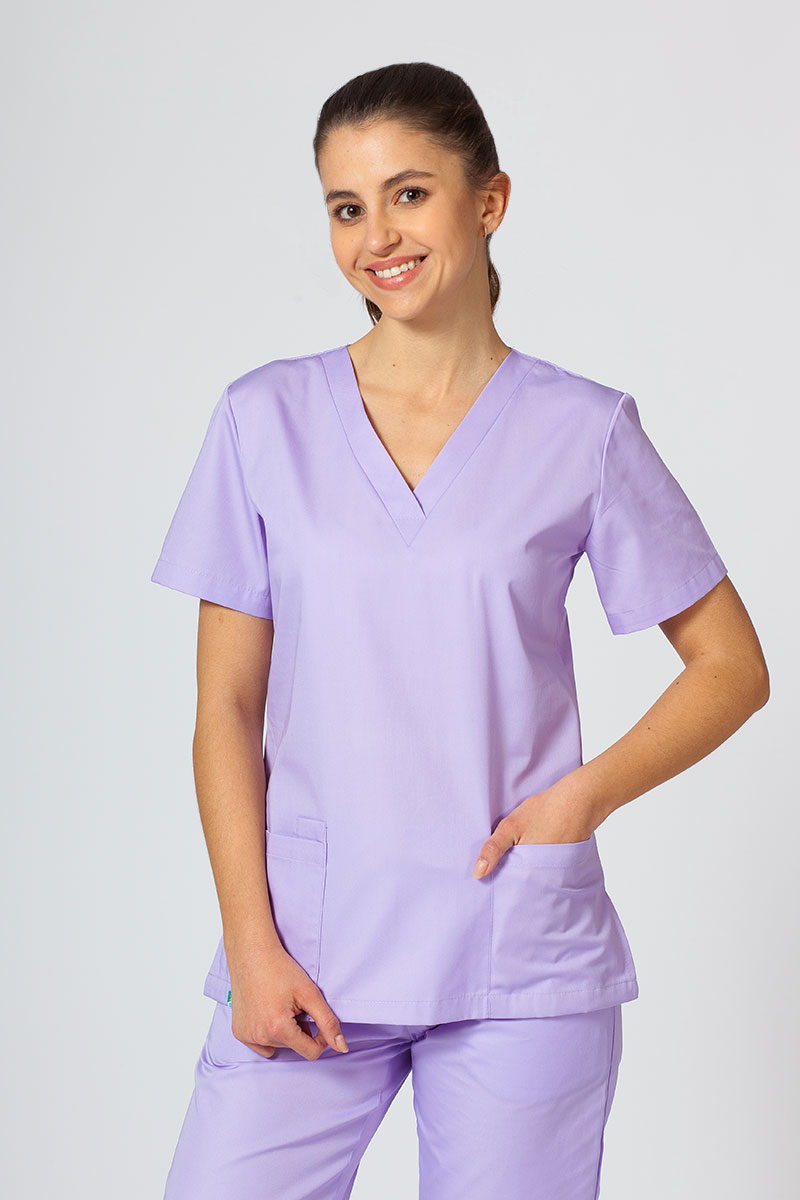 Komplet medyczny Sunrise Uniforms lawendowy (z bluzą taliowaną)-2