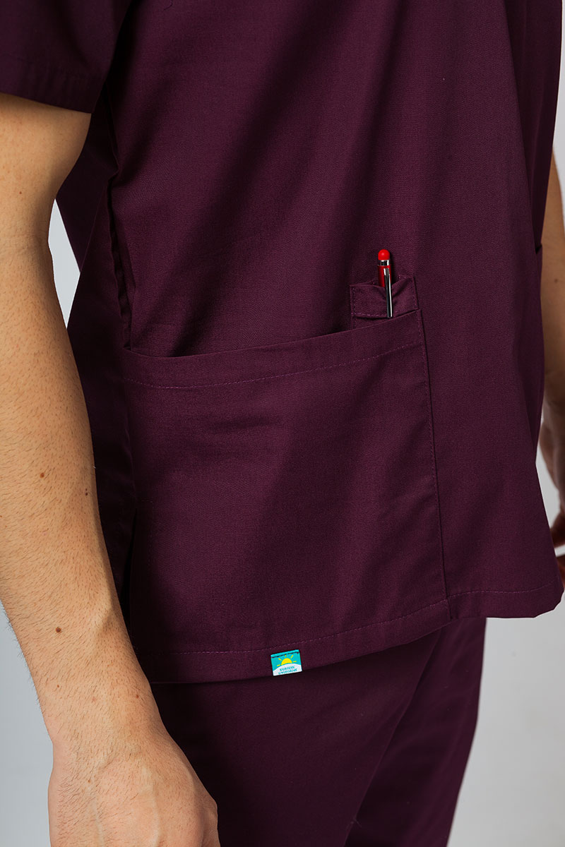 Bluza medyczna męska Sunrise Uniforms Basic Standard burgundowa-4