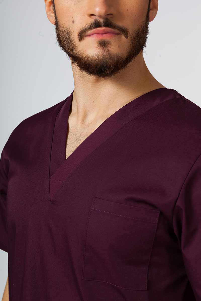 Bluza medyczna męska Sunrise Uniforms Basic Standard burgundowa-5