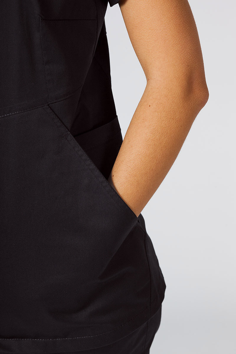 Bluza medyczna damska Sunrise Uniforms Active Kangaroo czarna-1