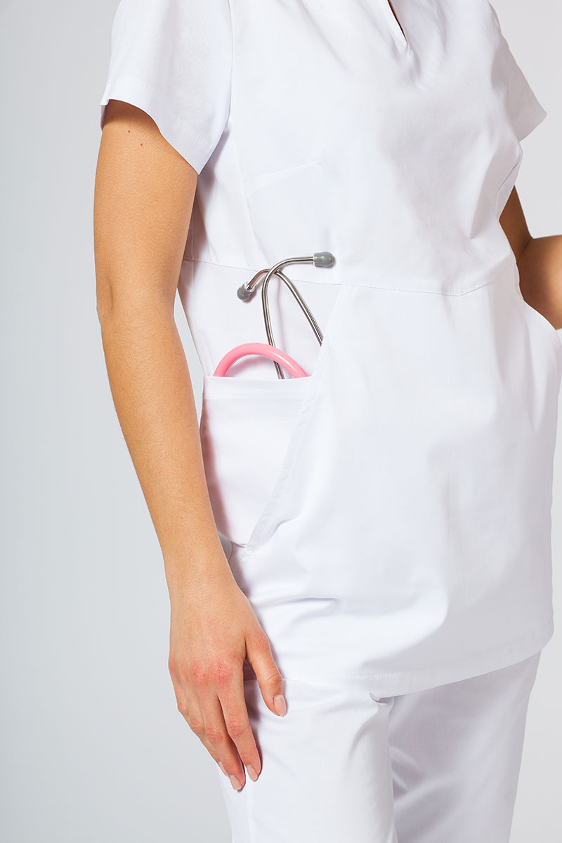 Komplet medyczny damski Sunrise Uniforms Active (bluza Kangaroo, spodnie Loose) biały-6