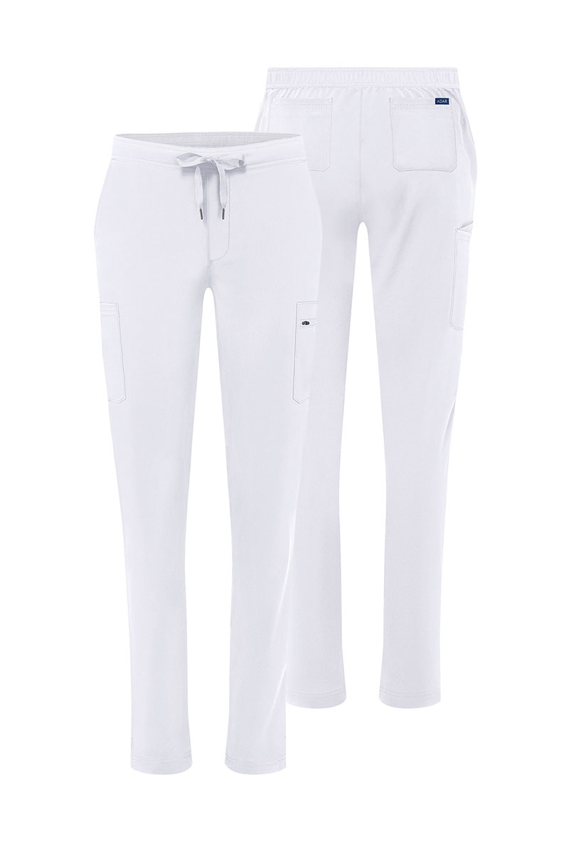 Spodnie damskie Adar Uniforms Skinny Leg Cargo białe-8