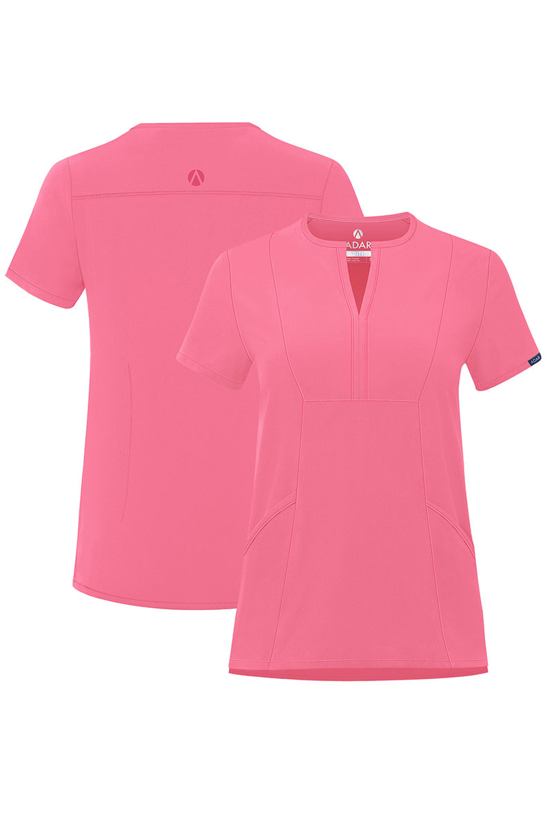 Komplet medyczny Adar Uniforms Cargo różowy (z bluzą Notched - elastic)-14
