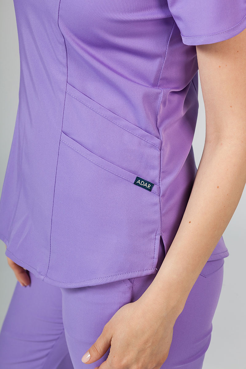 Komplet medyczny Adar Uniforms Yoga lawendowy (z bluzą Modern - elastic)-5