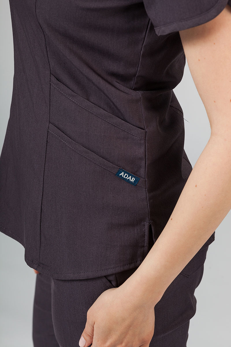 Komplet medyczny Adar Uniforms Yoga grafitowy (z bluzą Modern - elastic)-7