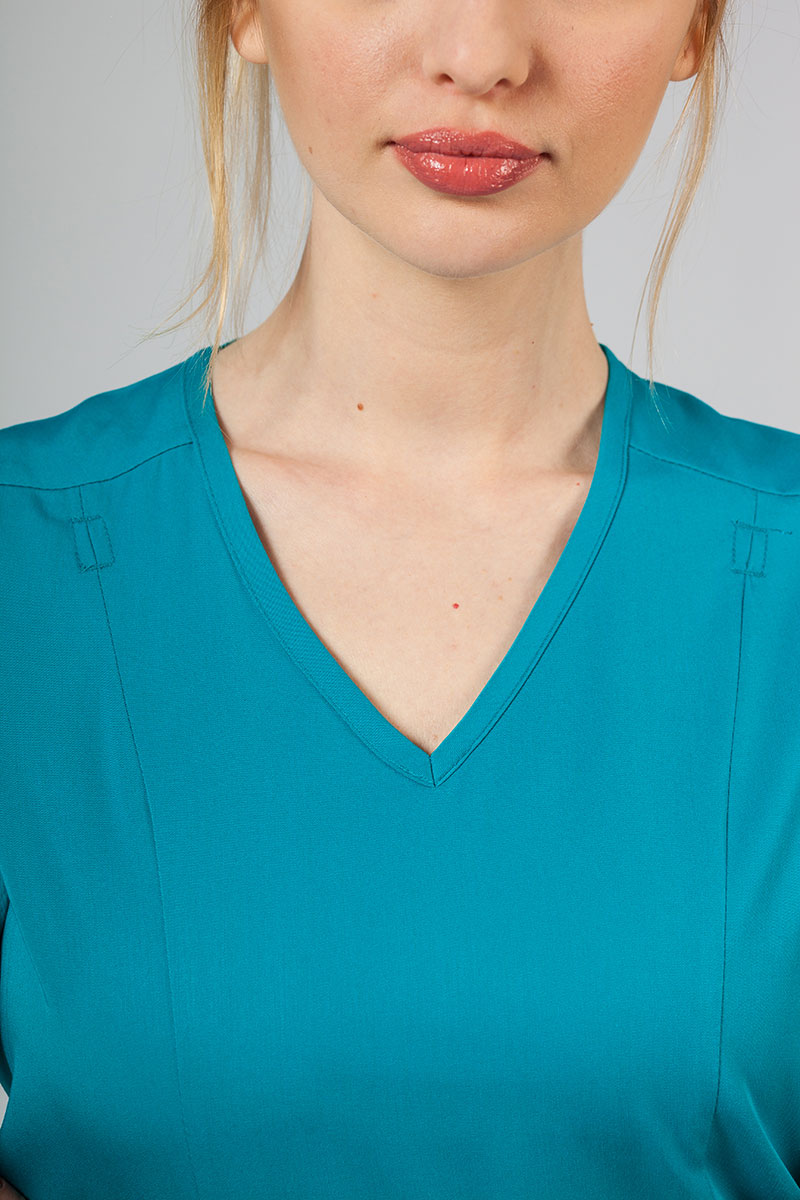 Komplet medyczny Adar Uniforms Yoga morski błękit (z bluzą Modern - elastic)-4