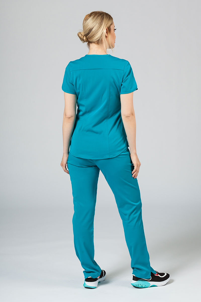 Komplet medyczny Adar Uniforms Yoga morski błękit (z bluzą Modern - elastic)-1