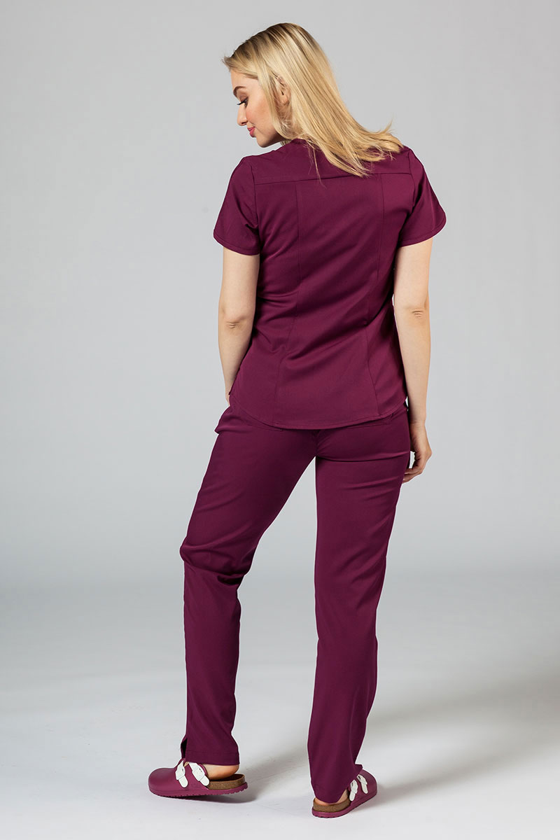 Komplet medyczny Adar Uniforms Yoga wiśniowy (z bluzą Modern - elastic)-1