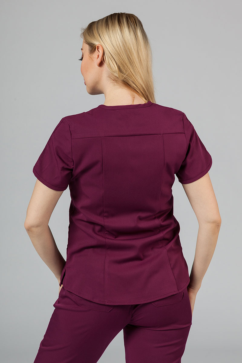 Komplet medyczny Adar Uniforms Yoga wiśniowy (z bluzą Modern - elastic)-3
