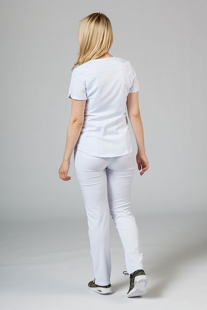 Komplet medyczny Adar Uniforms Yoga biały (z bluzą Modern - elastic)-1