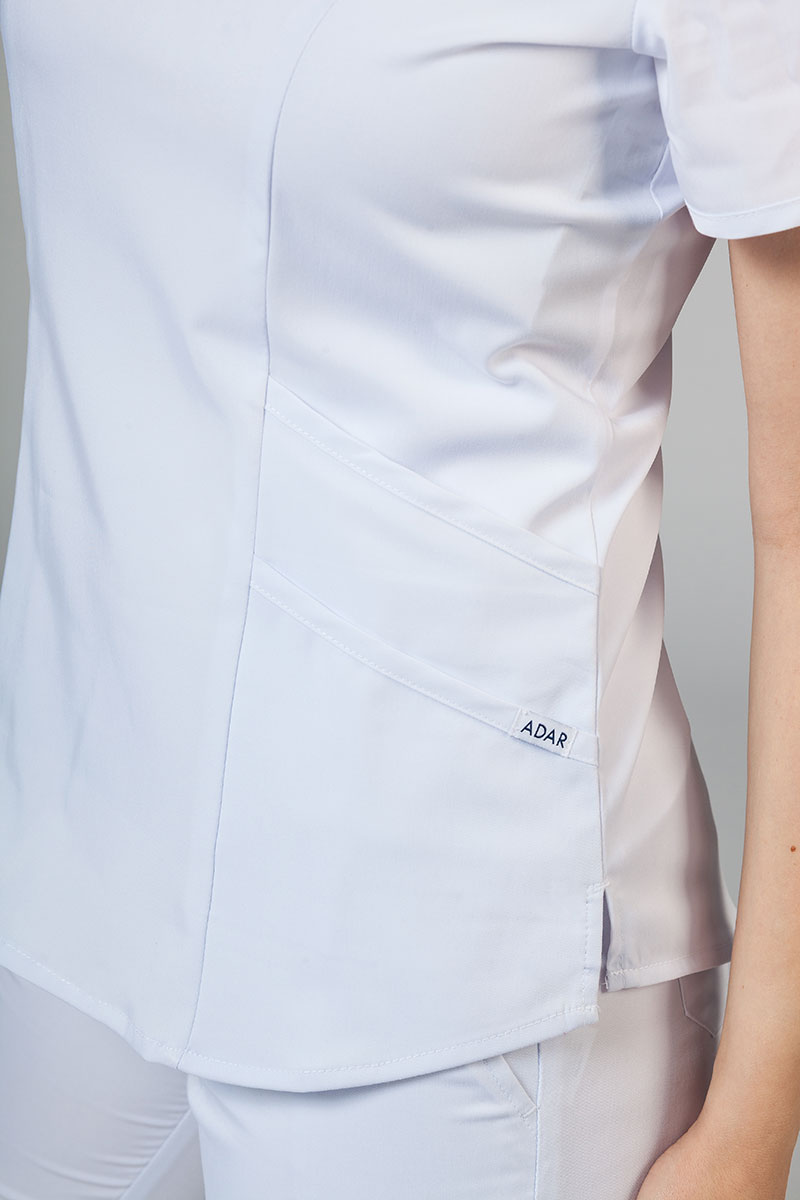 Komplet medyczny Adar Uniforms Yoga biały (z bluzą Modern - elastic)-5