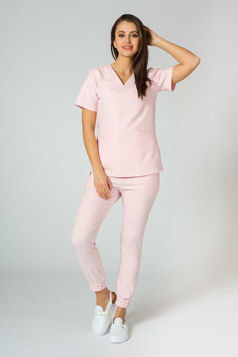 Spodnie medyczne damskie Sunrise Uniforms Premium Chill jogger pastelowy róż-2