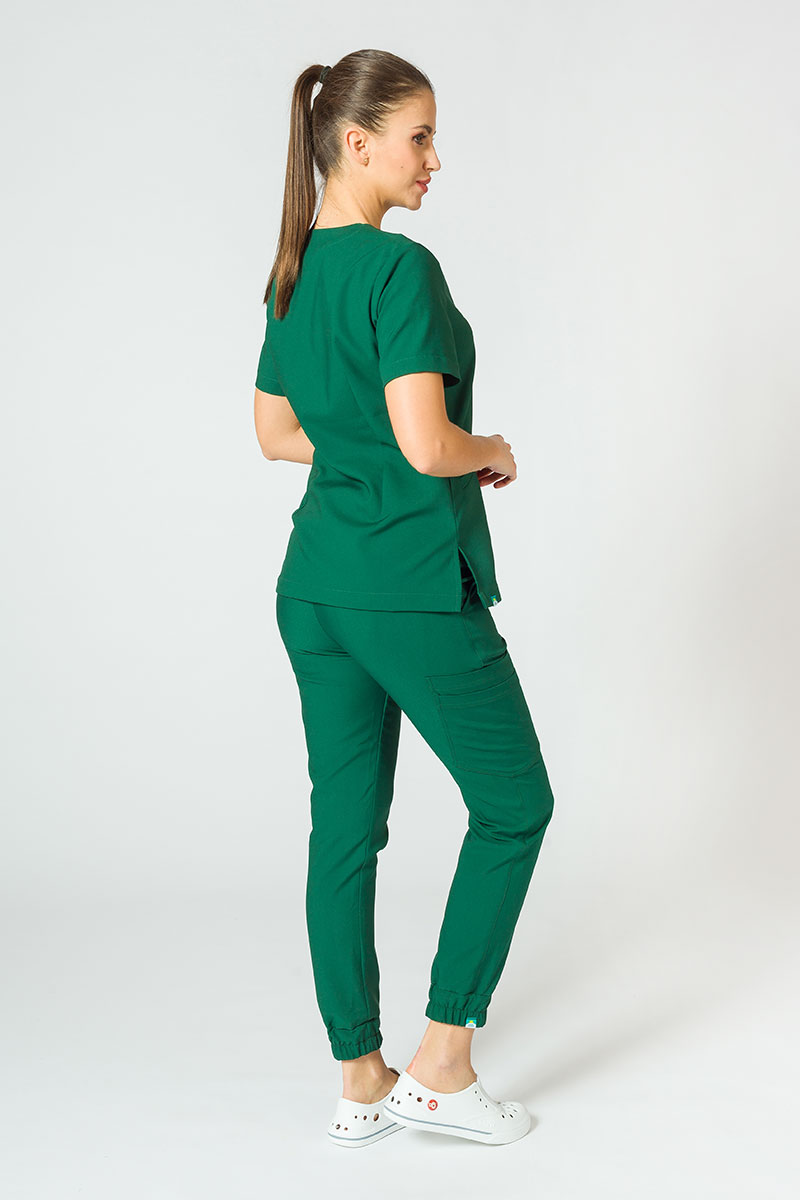 Spodnie medyczne damskie Sunrise Uniforms Premium Chill jogger butelkowa zieleń-4