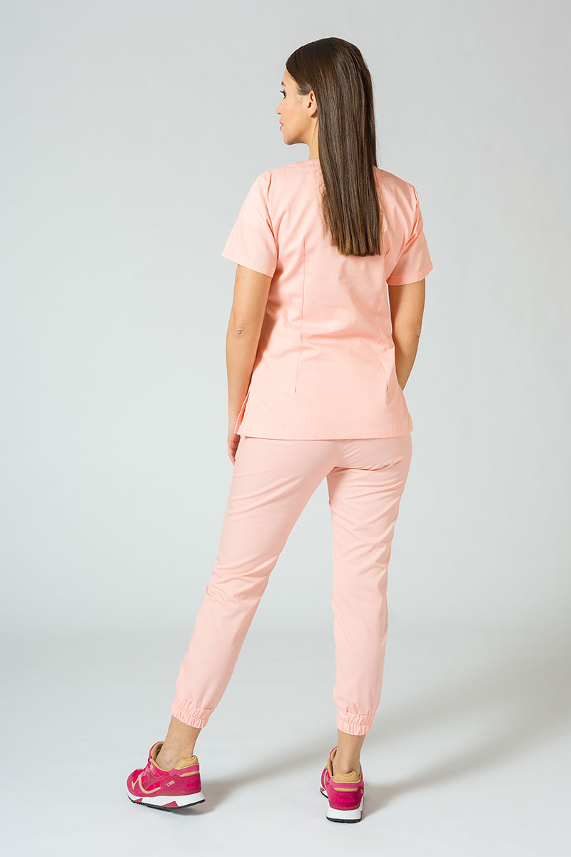 Komplet medyczny damski Sunrise Uniforms Basic Jogger (bluza Light, spodnie Easy) łososiowy-1