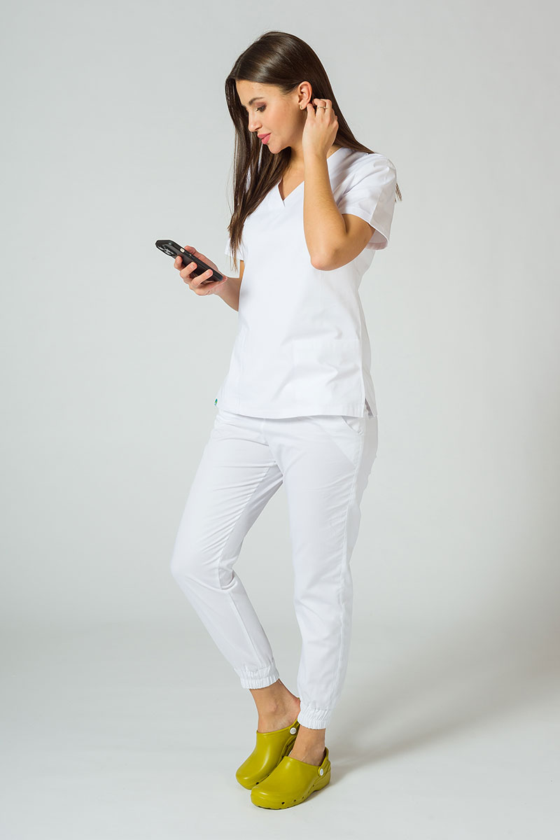 Komplet medyczny Sunrise Uniforms Basic Jogger biały (ze spodniami Easy)-11