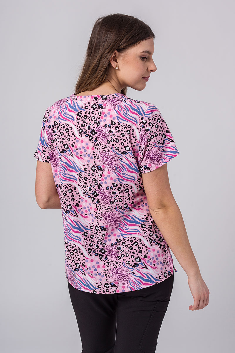 Kolorowa bluza damska Maevn Prints różowa panterka-3