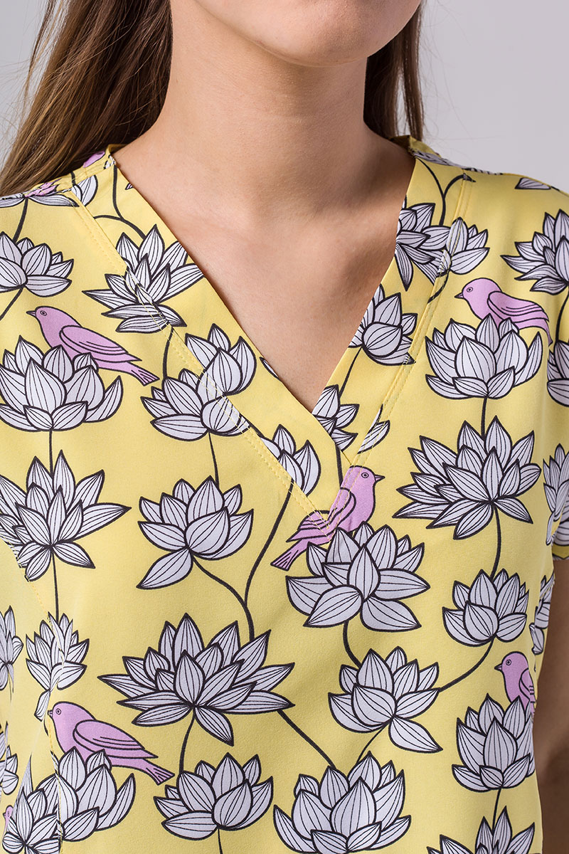 Kolorowa bluza damska Maevn Prints ptaki w kwiatach-4