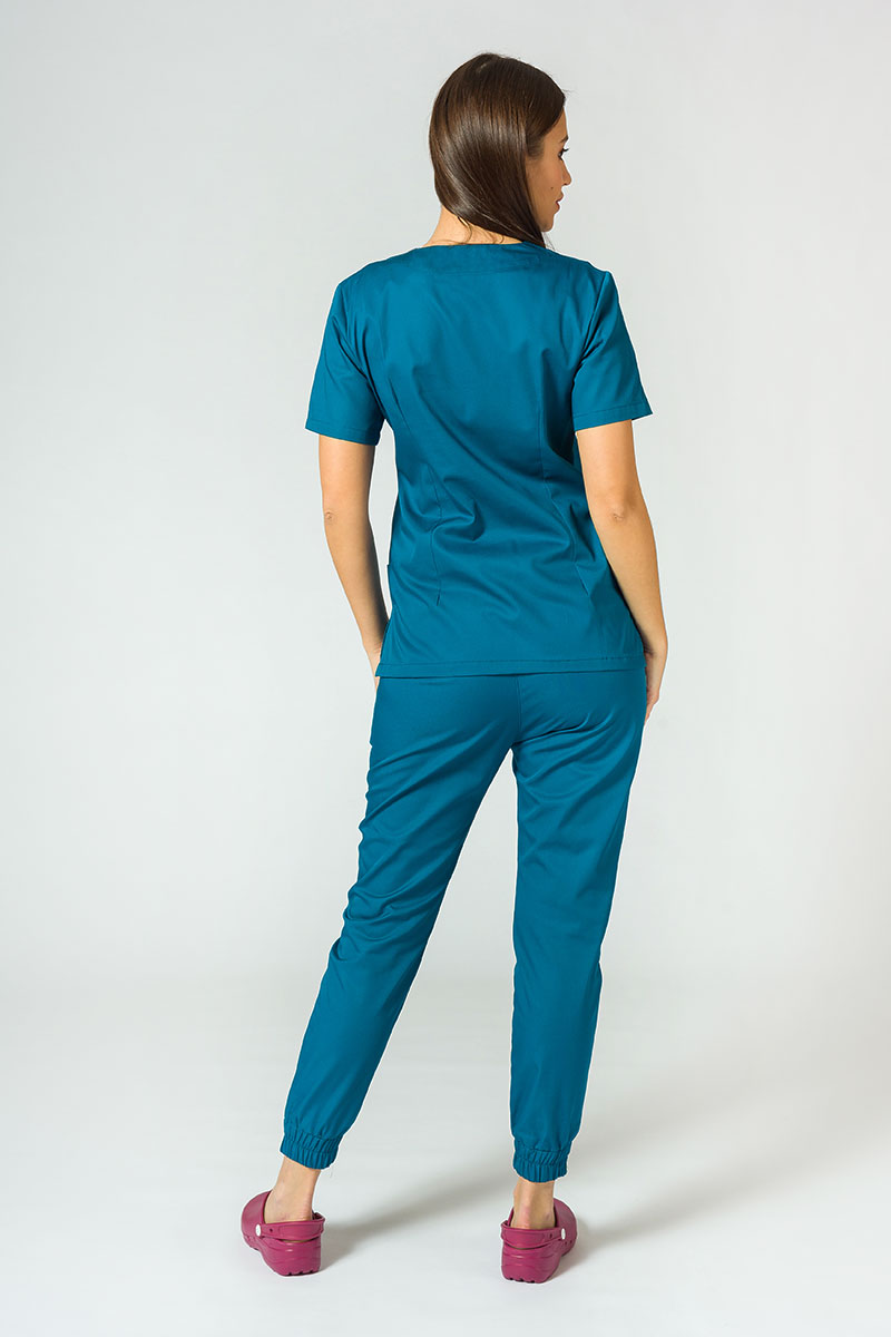 Komplet medyczny damski Sunrise Uniforms Basic Jogger (bluza Light, spodnie Easy) karaibski błękit-1