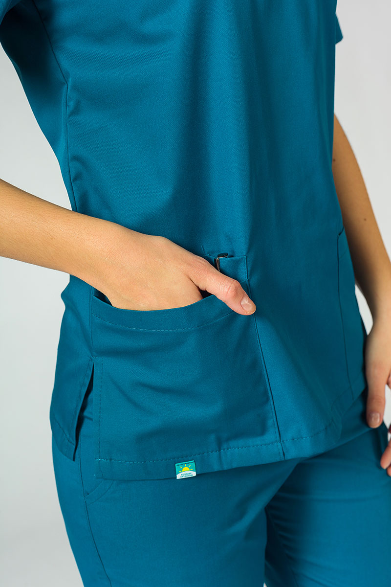 Komplet medyczny damski Sunrise Uniforms Basic Jogger (bluza Light, spodnie Easy) karaibski błękit-4