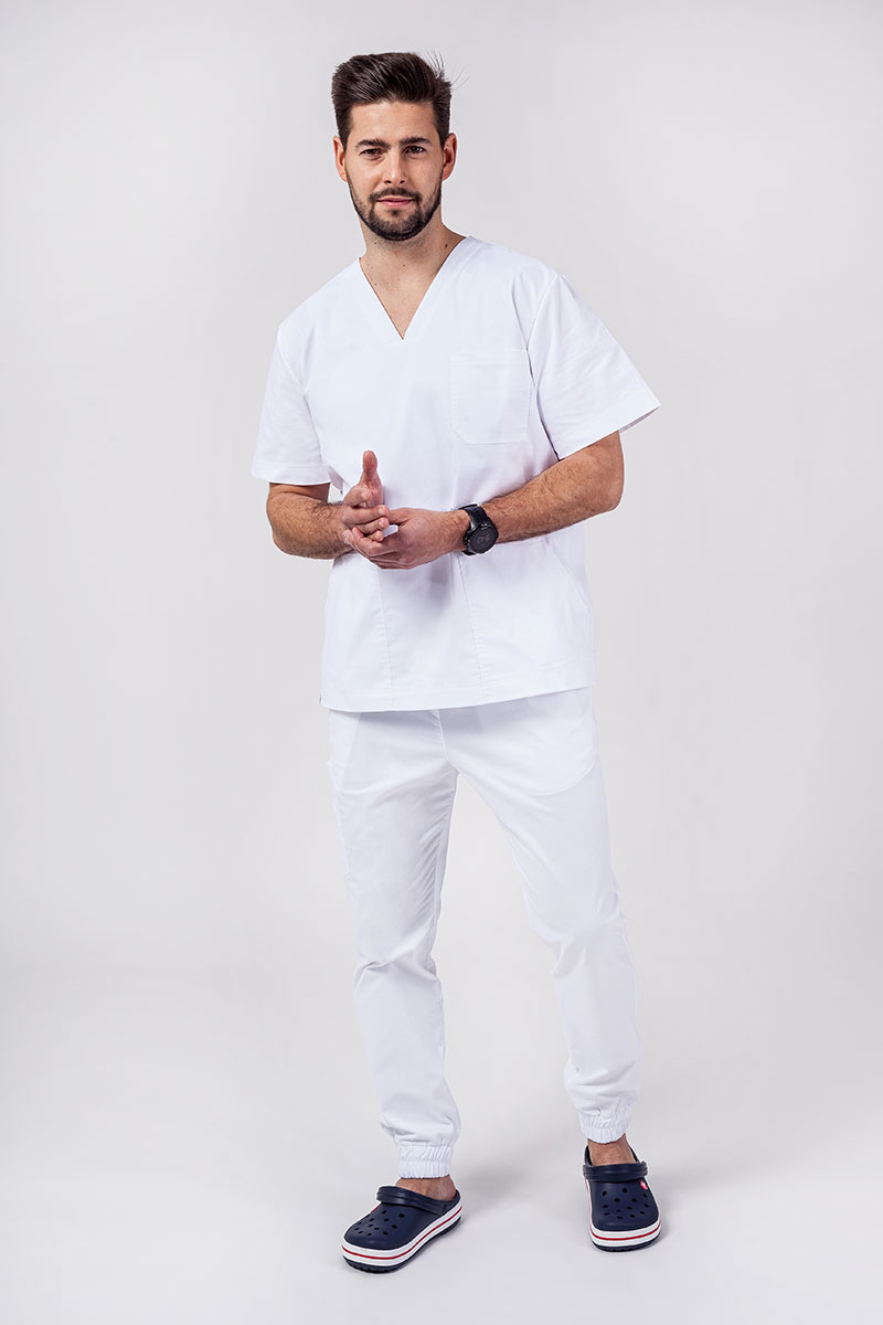 Spodnie medyczne męskie Sunrise Uniforms Active Flow jogger białe-2