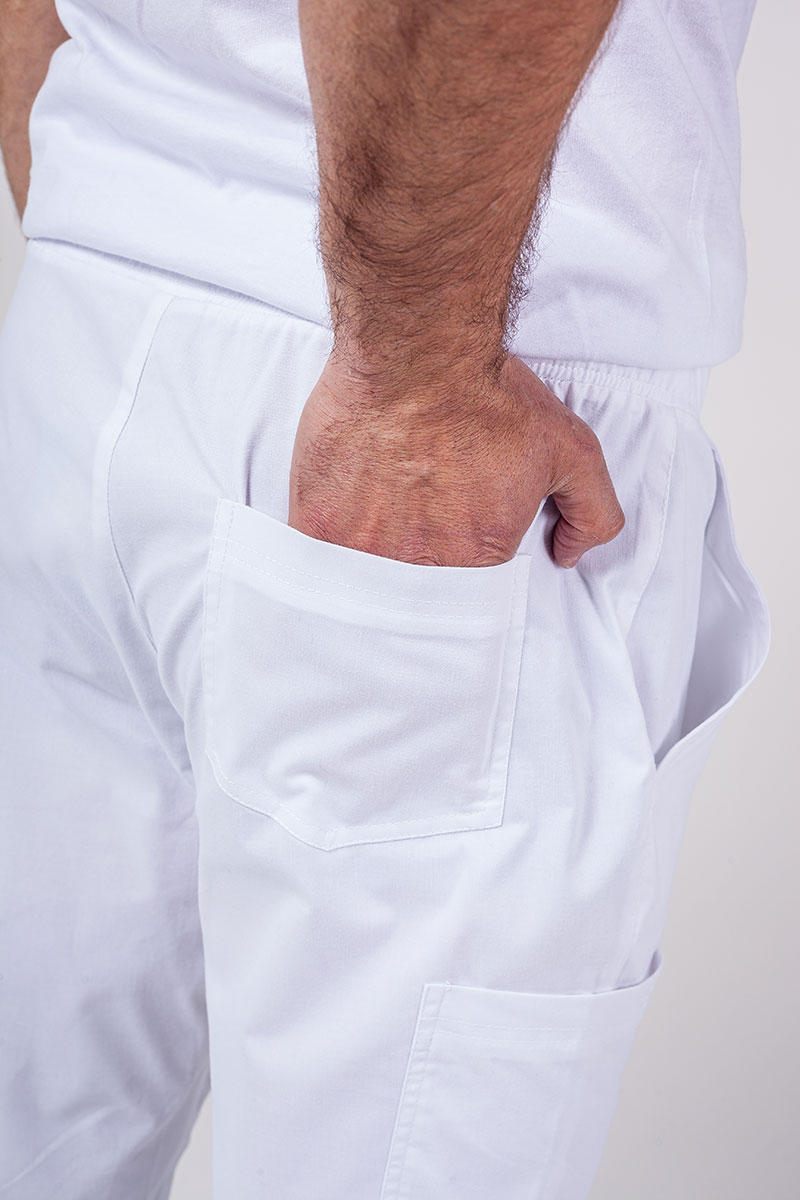 Komplet medyczny męski Sunrise Uniforms Active Men (bluza Flex, spodnie Flow jogger) biały-10