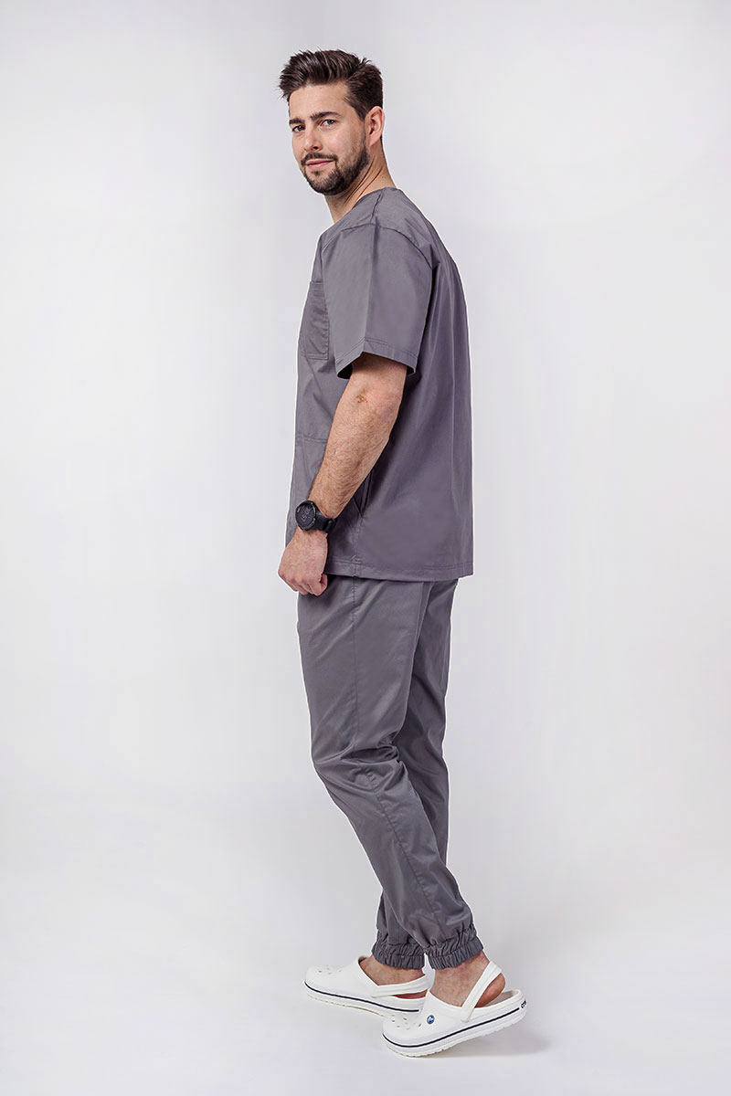 Komplet medyczny męski Sunrise Uniforms Active Men (bluza Flex, spodnie Flow jogger) szary-1