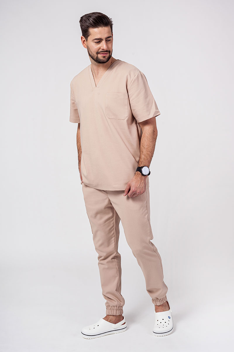 Spodnie medyczne męskie Sunrise Uniforms Premium Select jogger beżowe-4