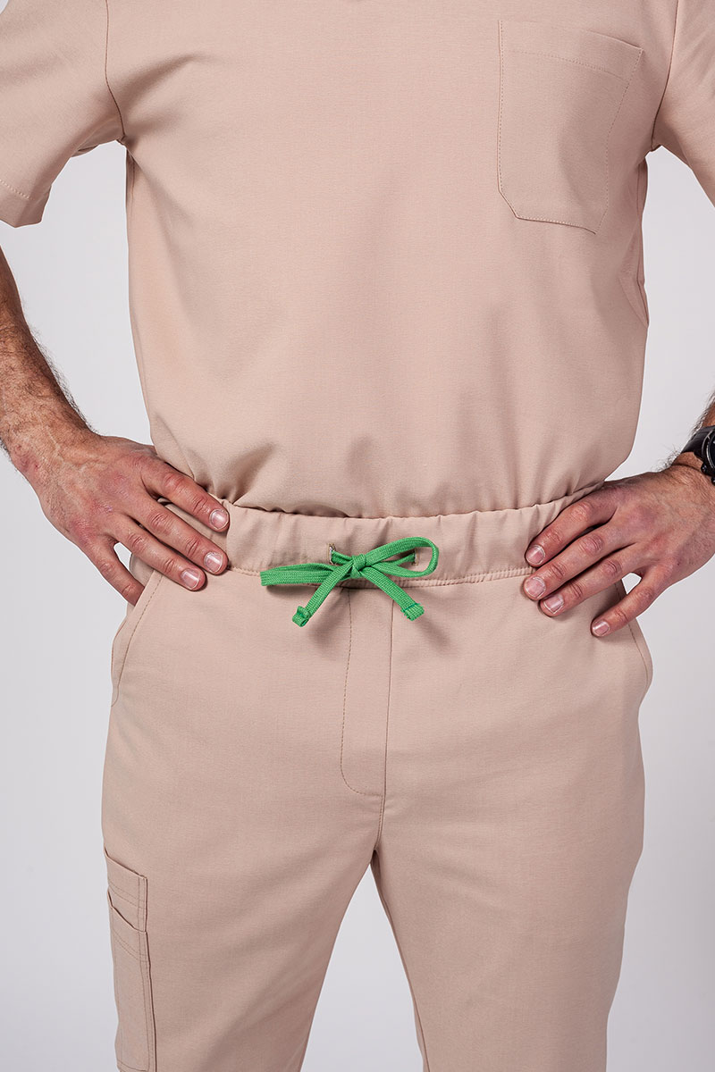 Komplet medyczny męski Sunrise Uniforms Premium Men (bluza Dose, spodnie Select jogger) beżowy-12