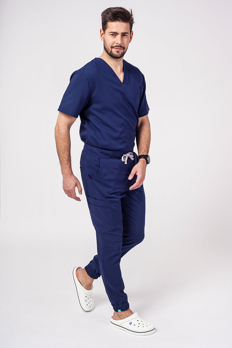 Komplet medyczny męski Sunrise Uniforms Premium Men (bluza Dose, spodnie Select jogger) ciemny granat-3