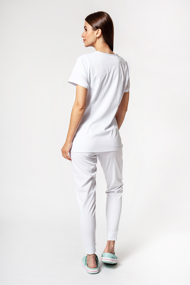 Komplet medyczny Adar Uniforms Ultimate biały (z bluzą Sweetheart - elastic)-1