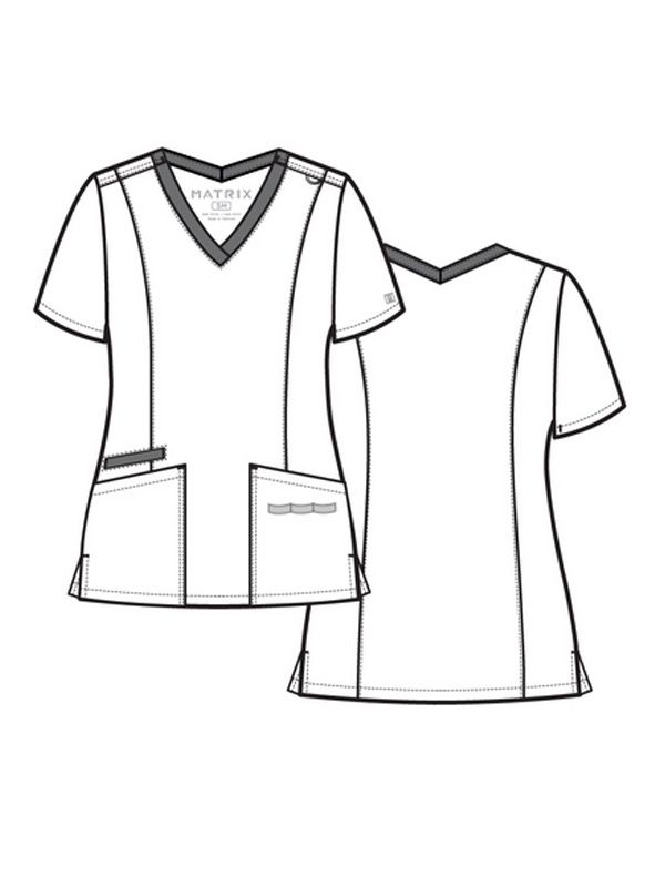 Bluza medyczna damska Maevn Matrix Contrast różowa-9