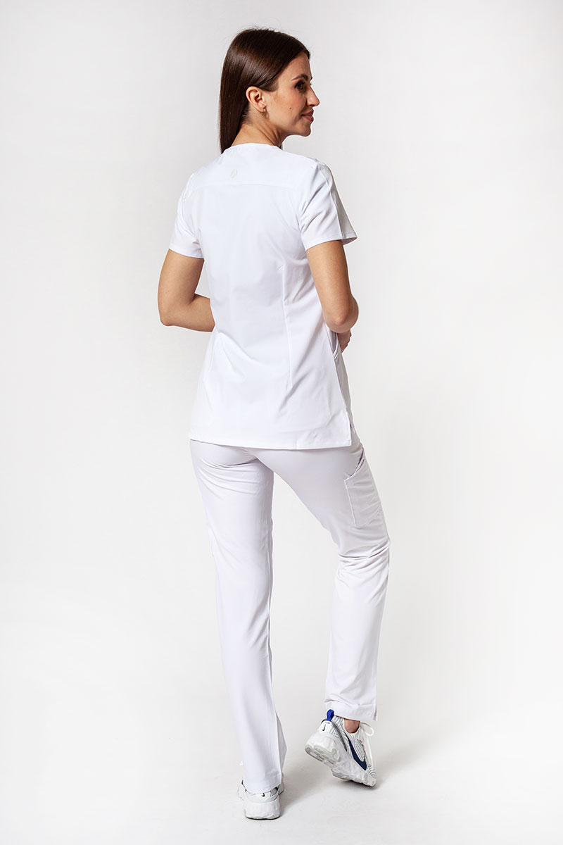 Komplet medyczny Adar Uniforms Cargo biały (z bluzą Notched - elastic)-1
