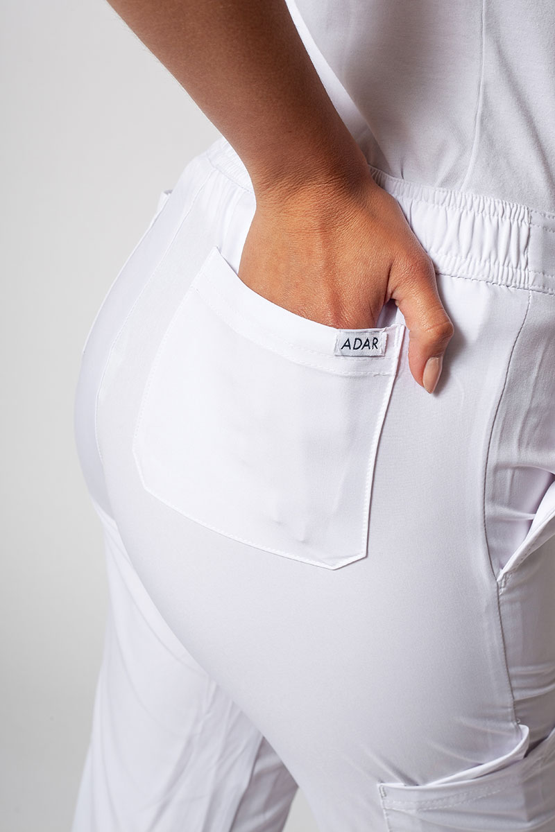 Komplet medyczny Adar Uniforms Cargo biały (z bluzą Notched - elastic)-10