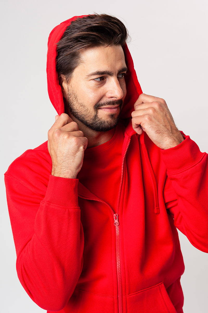 Bluza dresowa męska z kapturem Malfini Trendy Zipper czerwona-4