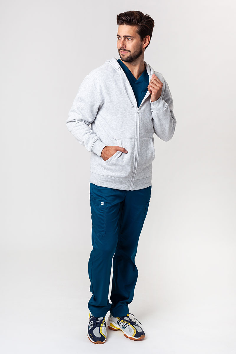 Bluza dresowa męska z kapturem Malfini Trendy Zipper jasnoszary melanż-1